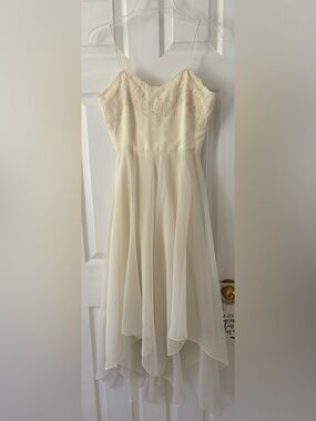 Vintage Ivory Lace Bodice Chiffon Maxi Dress
